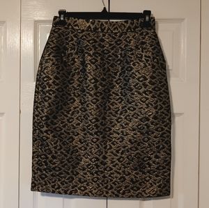 Tibi Metallic Leopard Jacquard Skirt